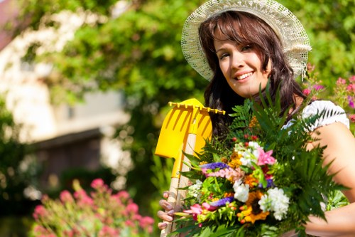 Visual showing marketing and personalization elements for garden services